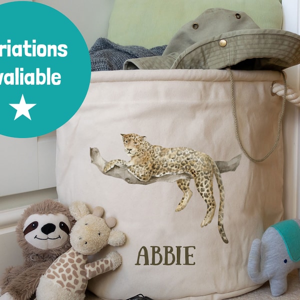 Personalised Cheetah storage trug, Personalised Storage basket, Safari room storage, Animal theme room, Safari theme room, Jungle theme room