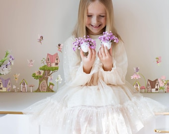 Fairy Wall Stickers – Enchanted Fairy Village Wall Sticker Pack for Kids' Bedroom or Nursery Decor