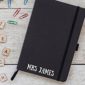 Personalised Notebook, Personalisable Foil Notebook, Teacher Gift, End of Term Gift, Personalised Valentine&#39;s Day gift