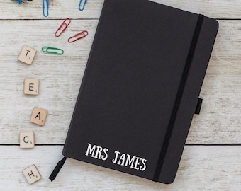 Personalised Notebook, Personalisable Foil Notebook, Teacher Gift, End of Term Gift, Personalised Valentine's Day gift