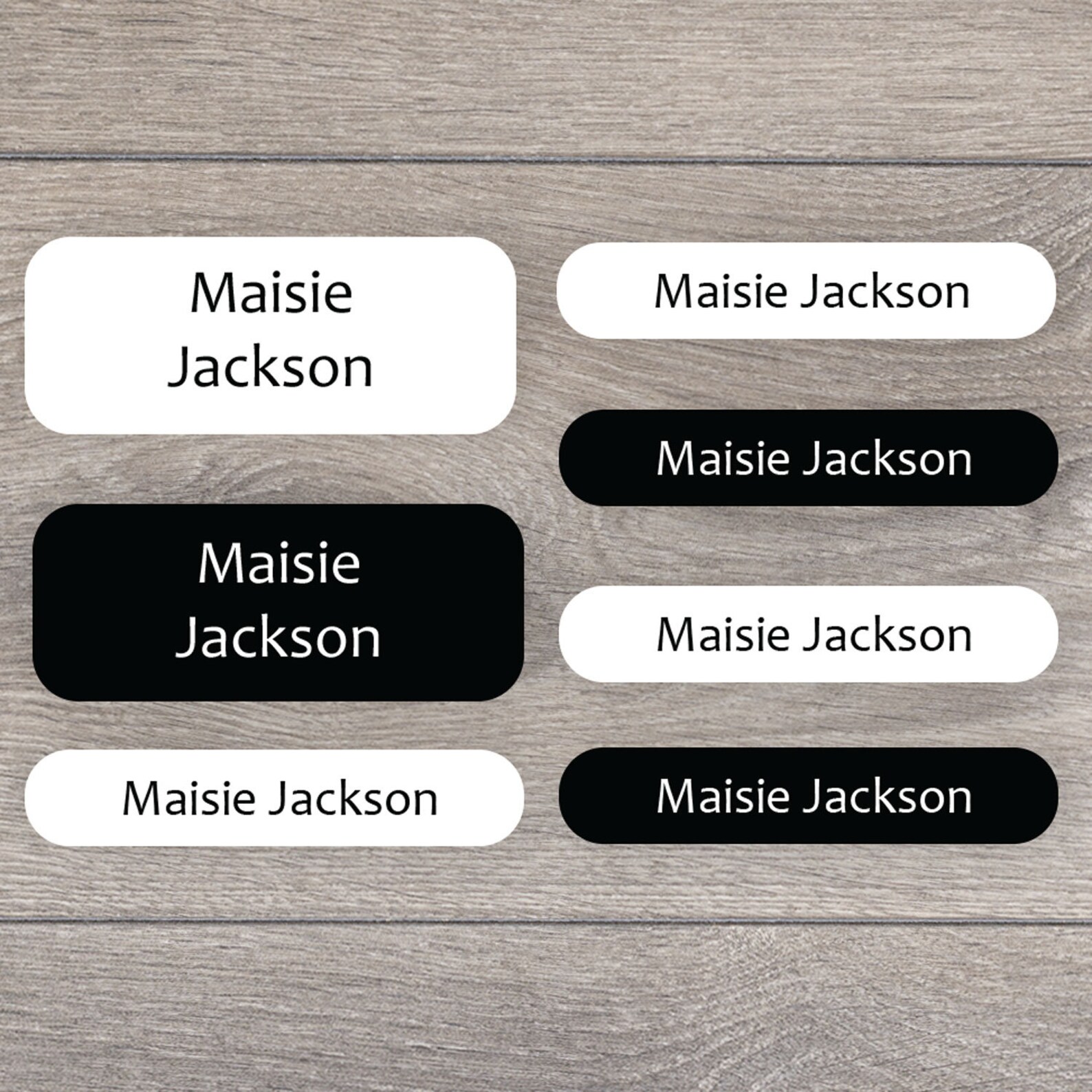 Personalised Black and White Name Labels Essentials Name - Etsy