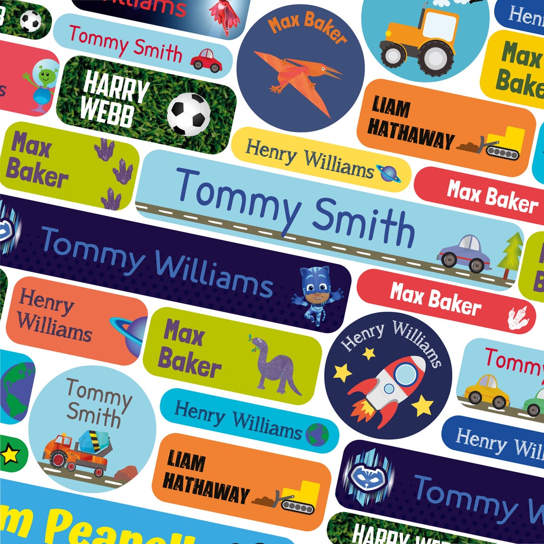 Iron on and Stick on Name Labels 171 Labels or 46 Labels, Children's