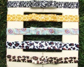 One for 2 dollars, Animal Print headbands with bow and rhinestone center, baby headband