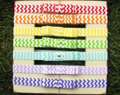 Three for 5 dollars, Quality chevron elastic headband with rhinestone center, chevron headbands, baby headbands