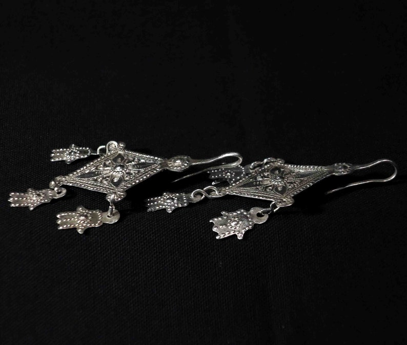 Hands of Fatima Old Berber Earrings Morocco