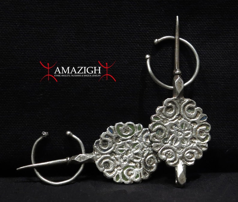 North Morocco Antique Pair Berber Fibulae TIZERZAI \u2013 Khenifra