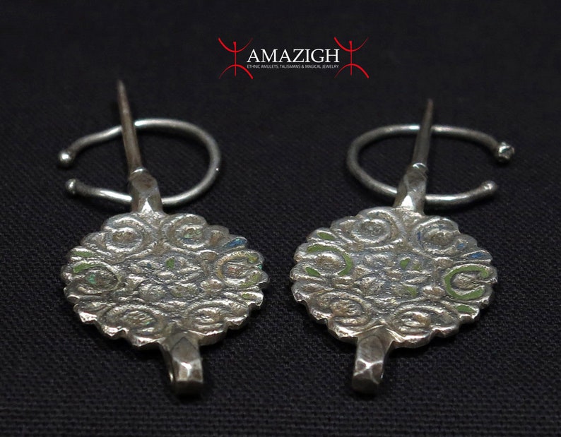 North Morocco Antique Pair Berber Fibulae TIZERZAI \u2013 Khenifra
