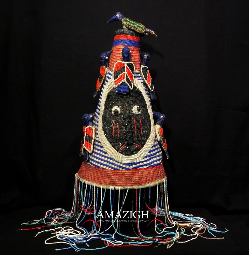 Old Beautiful Yoruba Beaded Crown Ade Oba South West Etsy