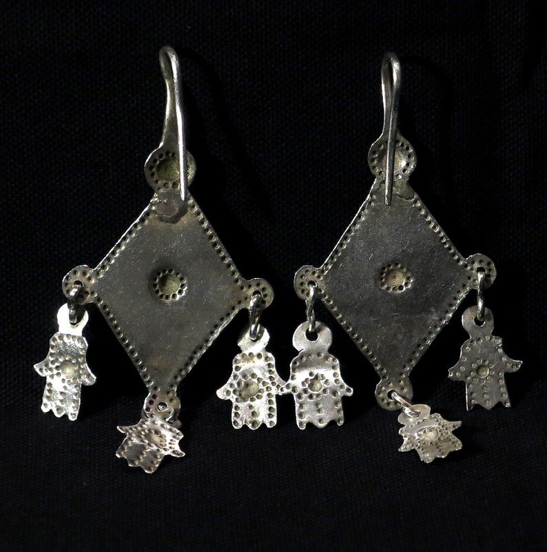 Hands of Fatima Old Berber Earrings Morocco