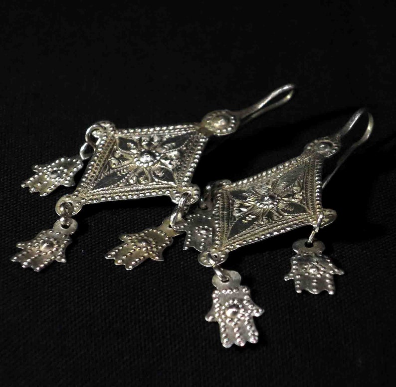 Hands of Fatima Old Berber Earrings Morocco