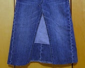 Girls Size 12 Slim Upcycled Denim Skirt Short Denim Skirt Spring Denim Boho Clothing Hippie Skirt Festival Clothing
