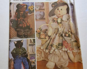 Cats in Clothes 30" Pattern Sunrise Designs by Jana Beus / Simplicity Crafts 8242 / Cat Decor / Cat Crafts