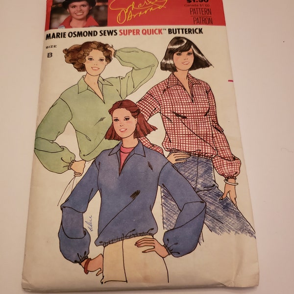 Loose Fitting Top wih Pointed Collar / Marie Osmond Sews Super Quick Butterick 6049