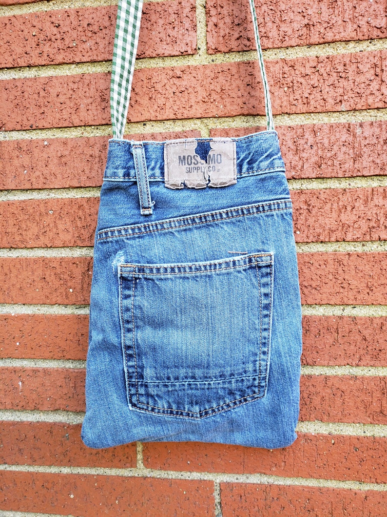 Upcycled Denim Crossbody Bag / Casual Blue Jean Purse / Etsy