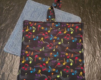 Music Note Pot Holders and Recycled Denim