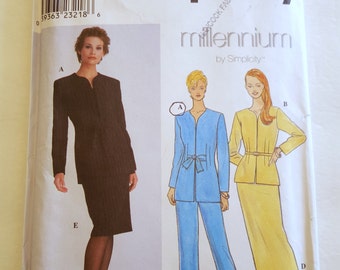 Simplicity 8836 Uncut Pattern Miss Petite Jacket, Pants and Skirt / Size 14, 16,18, 20 / Loose Fitting Suit Jacket