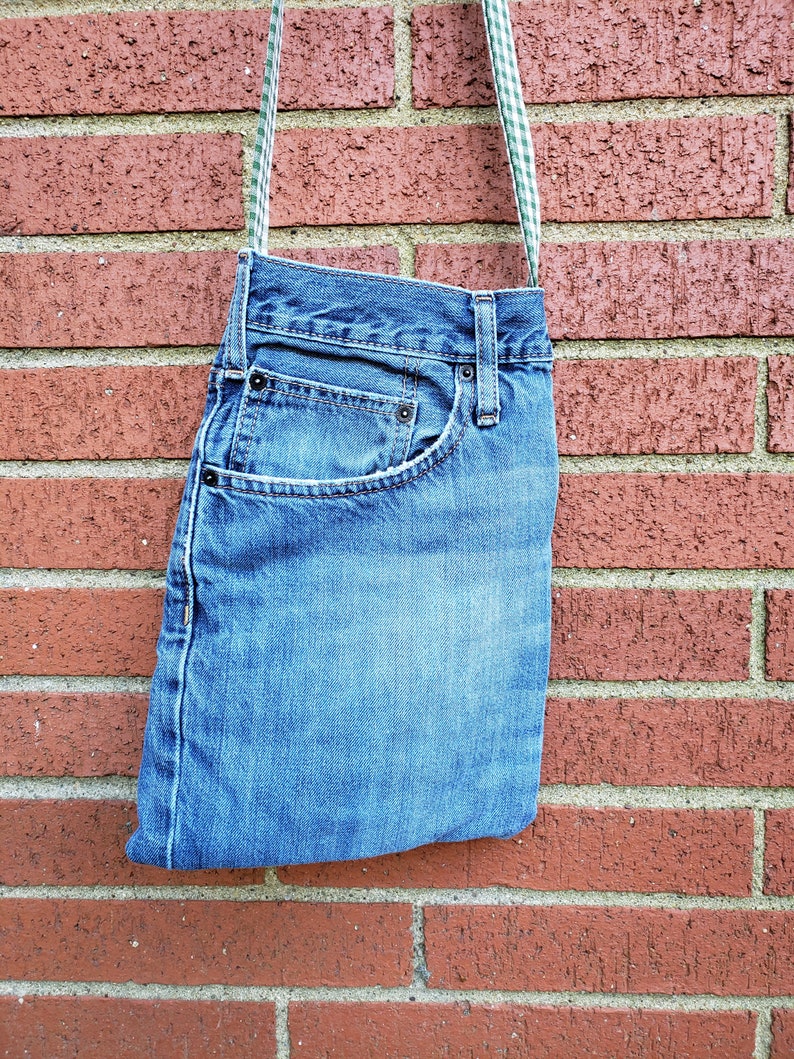 Upcycled Denim Crossbody Bag / Casual Blue Jean Purse / Etsy