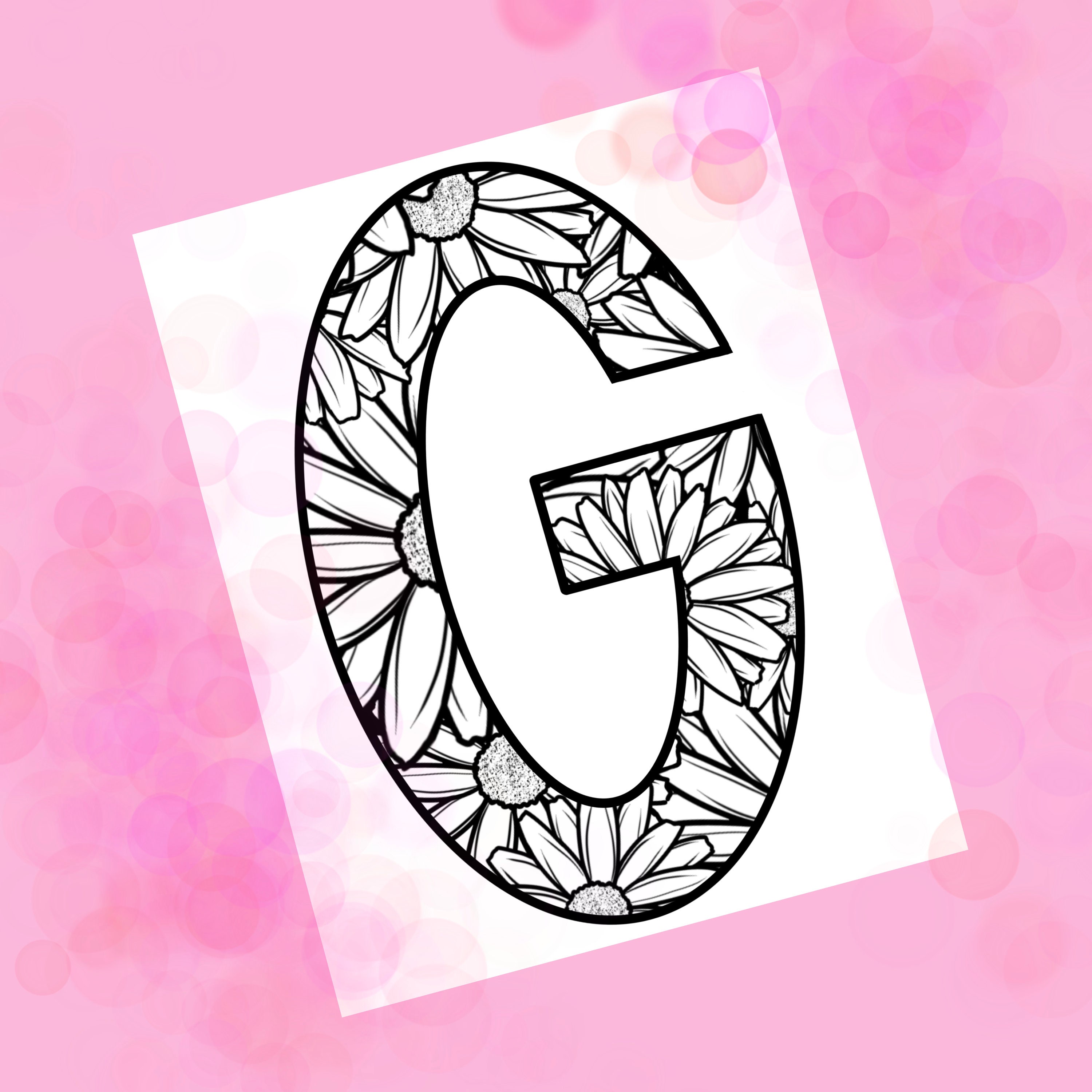 letter g daisy printable coloring page etsy denmark