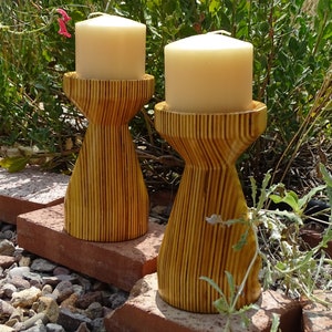 Plywood Candleholders, pair