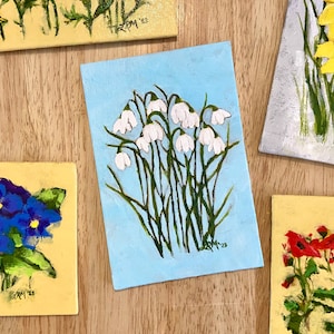 January Birth Flower Painting - Snowdrops