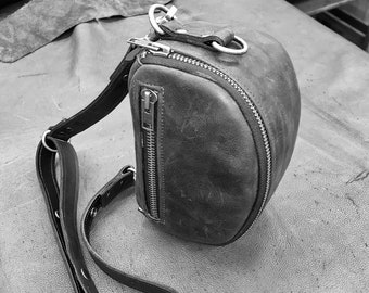 Leather dual waist and sling bag