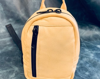 Natural deerskin mini backpack