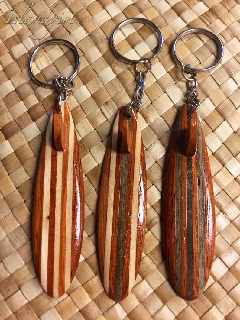 Wood Surfboard Keychain Surfer Favors Hawaiian Surfing Etsy