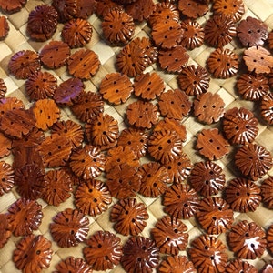 Wood flower buttons 12mm 25pcs image 2