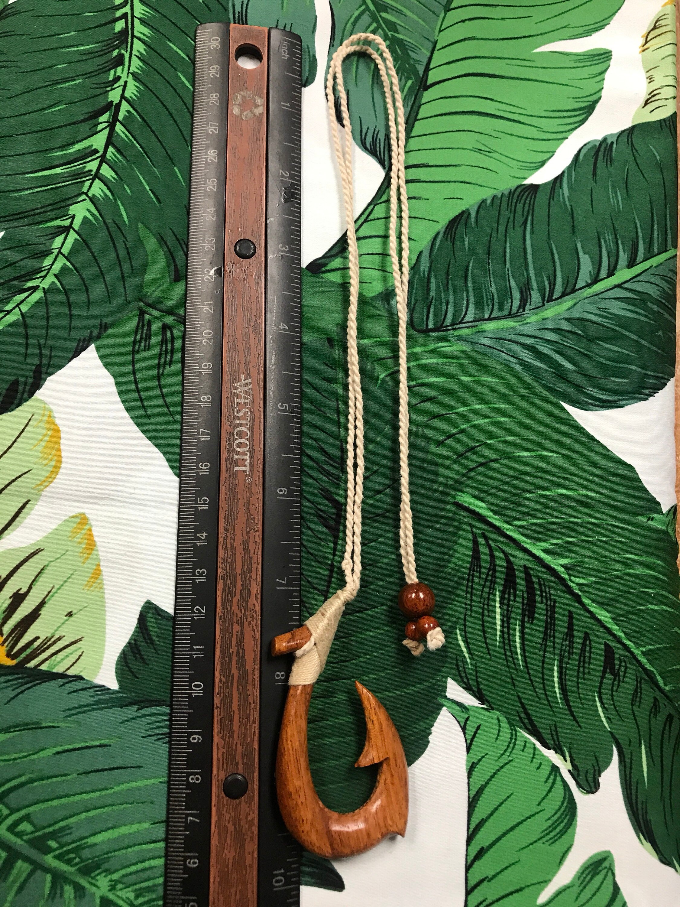 Maui's Wood fish hook pendant necklace Hawaiian Etsy