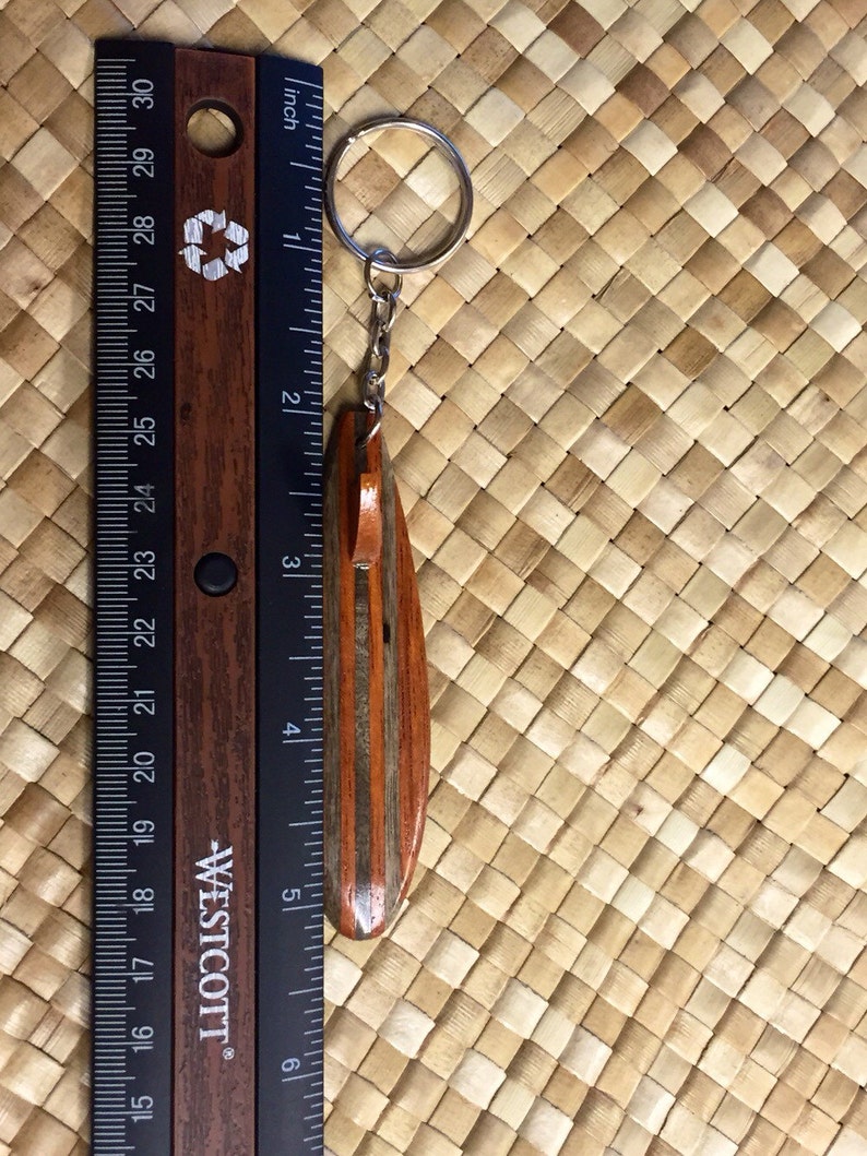Porte-clés de planche de surf en bois, cadeaux de surfeur surf hawaïen, porte-clé cadeau de Noël pour amoureux de la plage fait main image 2