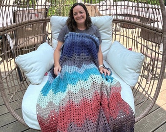 Boho Granny Ripple Stitch Blanket