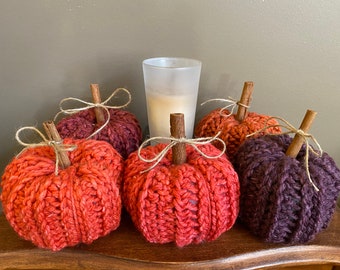 Crochet Pumpkins; Farmhouse Rustic Pumpkins