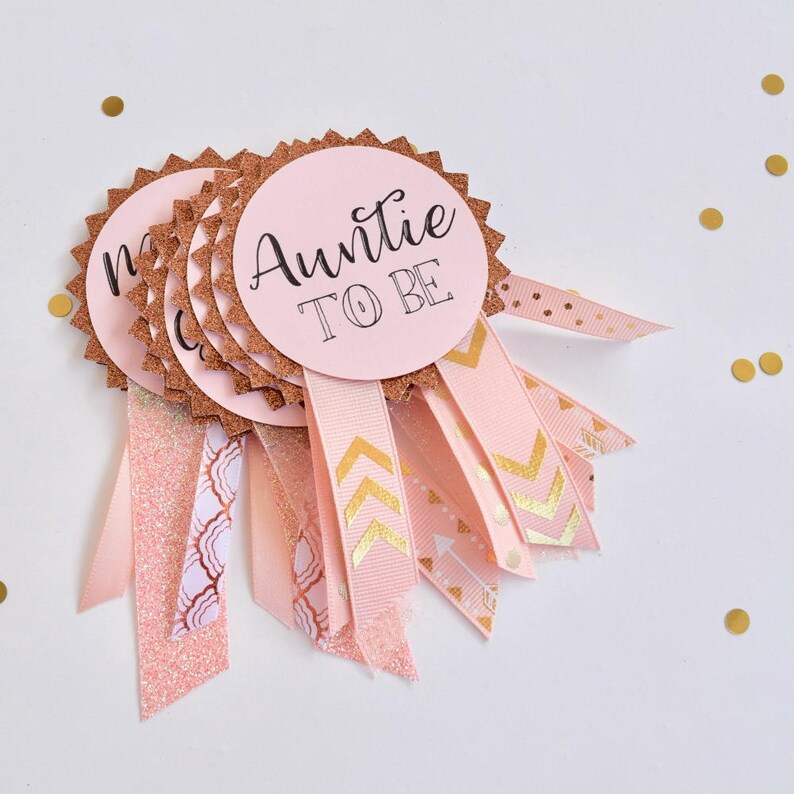 Custom Baby Shower Pins Rose Gold Baby Shower Baby Shower Etsy