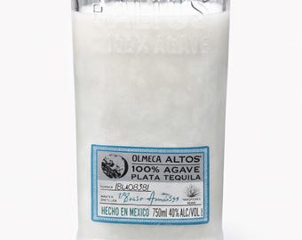 Upcycled Tequila Bottle Soy Candle – Beach Linen