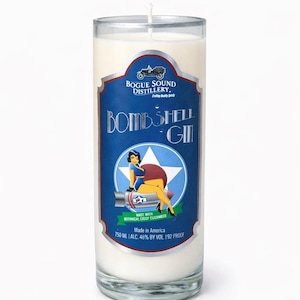 Beach Linen Soy Candle in Reclaimed Gin Bottle