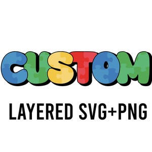 Custom Name PNG + SVG Autism Awareness Puzzle Piece