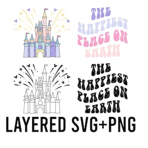 Pastel Magic Castle Layered By Colour SVG + PNG, Cricut, Silhouette