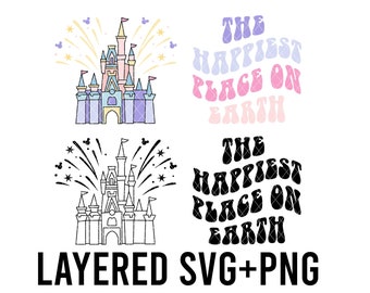 Pastel Magic Castle Layered By Colour SVG + PNG, Cricut, Silhouette
