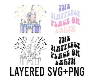 Pastel Magic Castle Layered By Colour SVG + PNG, Cricut, Silhouette