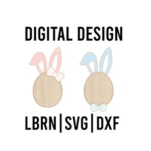 Bunny Ears Egg Basket Tag SVG, Easter Bunny Tag SVG|Digital Download