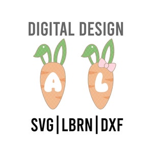 Carrot Bunny Ears Tags SVG, Easter Laser Bunny Tag SVG