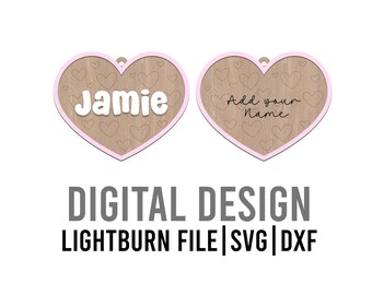 Valentines Heart Tag SVG, Valentine Laser SVG