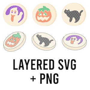 ハロウィン クッキー PNG + SVG、色別にレイヤー化