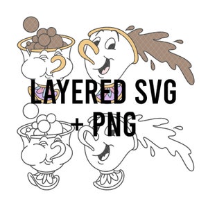 Chip Svg Layered By Colour + PNG Cricut, Silhouette