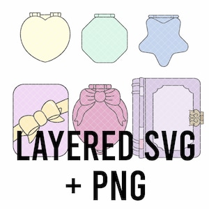 ドールポケットケース SVG + PNG セット、色別にレイヤー化