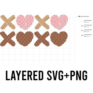 May include: Layered SVG and PNG files for a design featuring brown and pink hearts with a criss-cross pattern. The design is perfect for crafting projects, scrapbooking, and more.