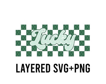 Lucky Checkered SVG Layered By Colour + PNG