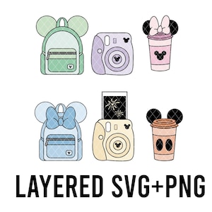 Mickey Magic Bundle Clipart, Layered SVG + PNG