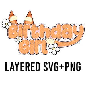 Bingo Birthday Girl gefärbt nach Farbe SVG + PNG