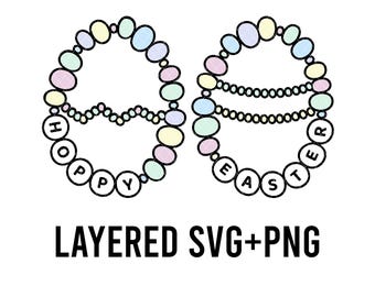 Hoppy Easter Friendship Bracelet SVG + PNG | Digital Download |
